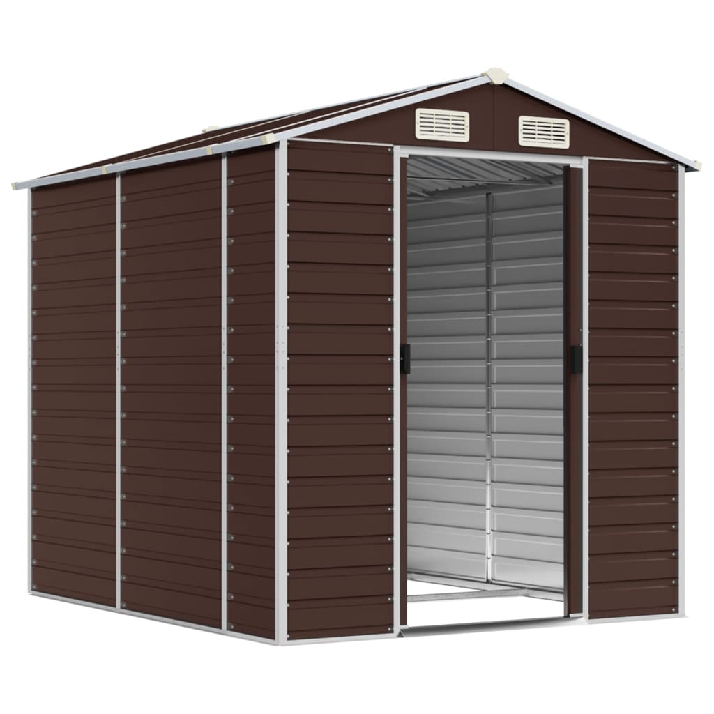 Garden Shed Brown 191x215x198 cm Galvanised Steel