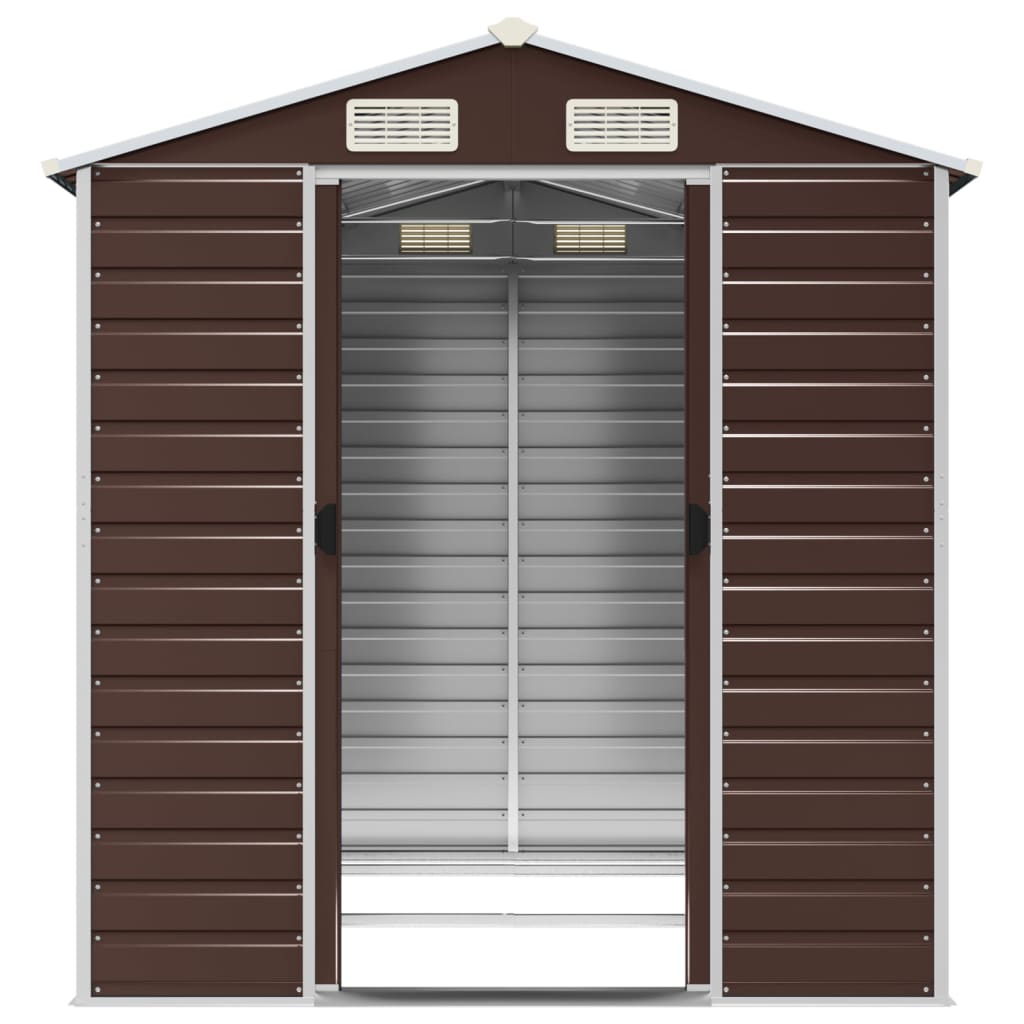 Garden Shed Brown 191x215x198 cm Galvanised Steel