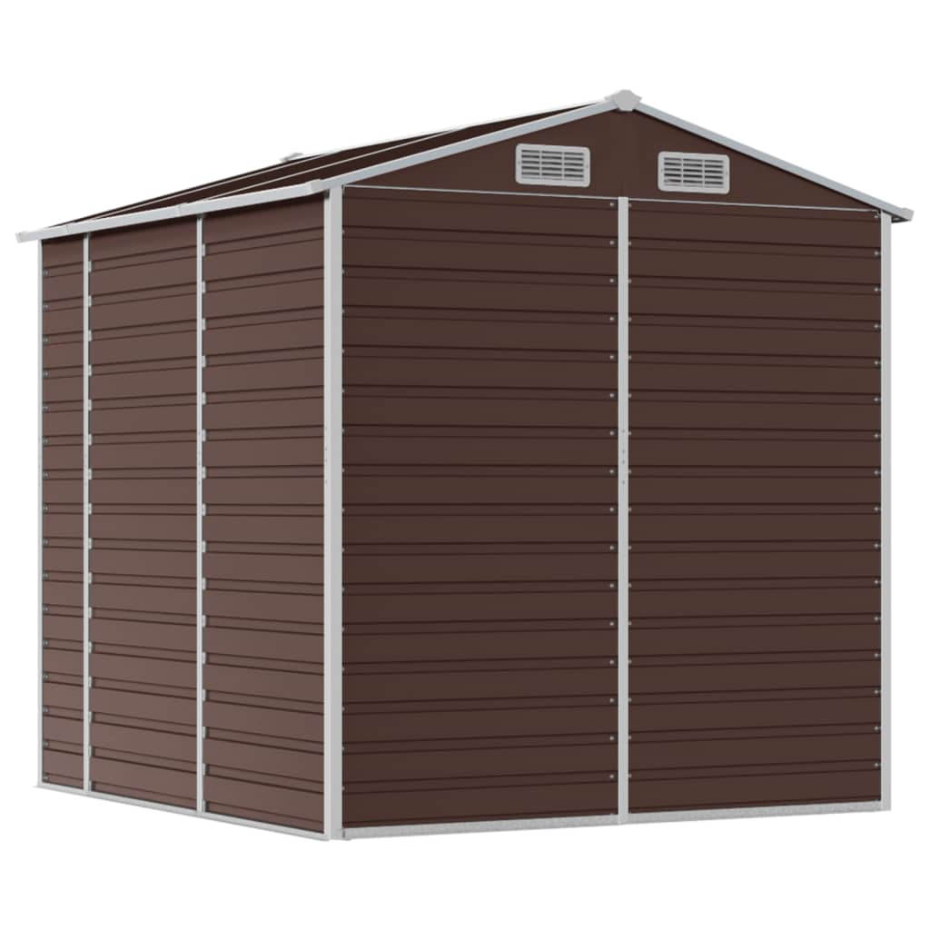 Garden Shed Brown 191x215x198 cm Galvanised Steel