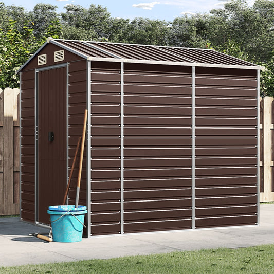 Garden Shed | Brown | Galvanised Steel | 191x215x198 cm | Garden Shed