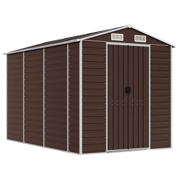 Garden Shed Brown 191x300x198 cm Galvanised Steel