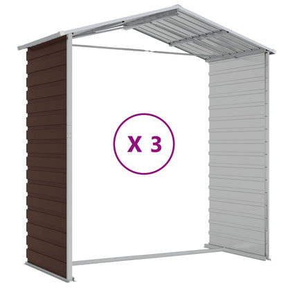 Garden Shed Brown 191x300x198 cm Galvanised Steel