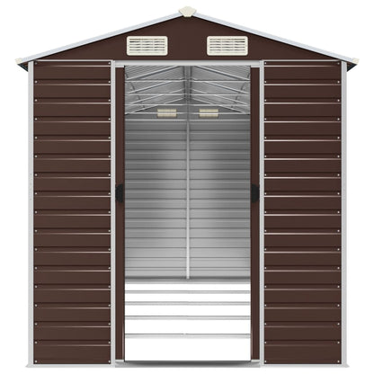 Garden Shed Brown 191x470x198 cm Galvanised Steel