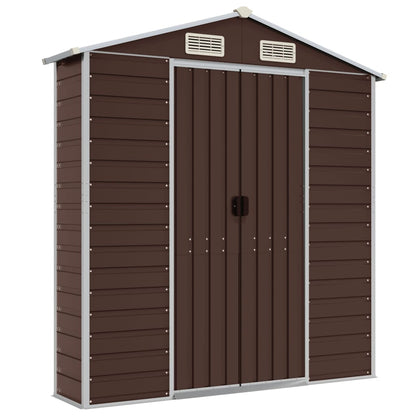 Garden Shed Brown 191x470x198 cm Galvanised Steel