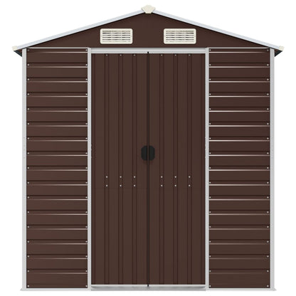 Garden Shed Brown 191x555x198 cm Galvanised Steel