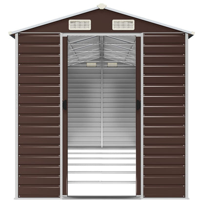 Garden Shed Brown 191x555x198 cm Galvanised Steel