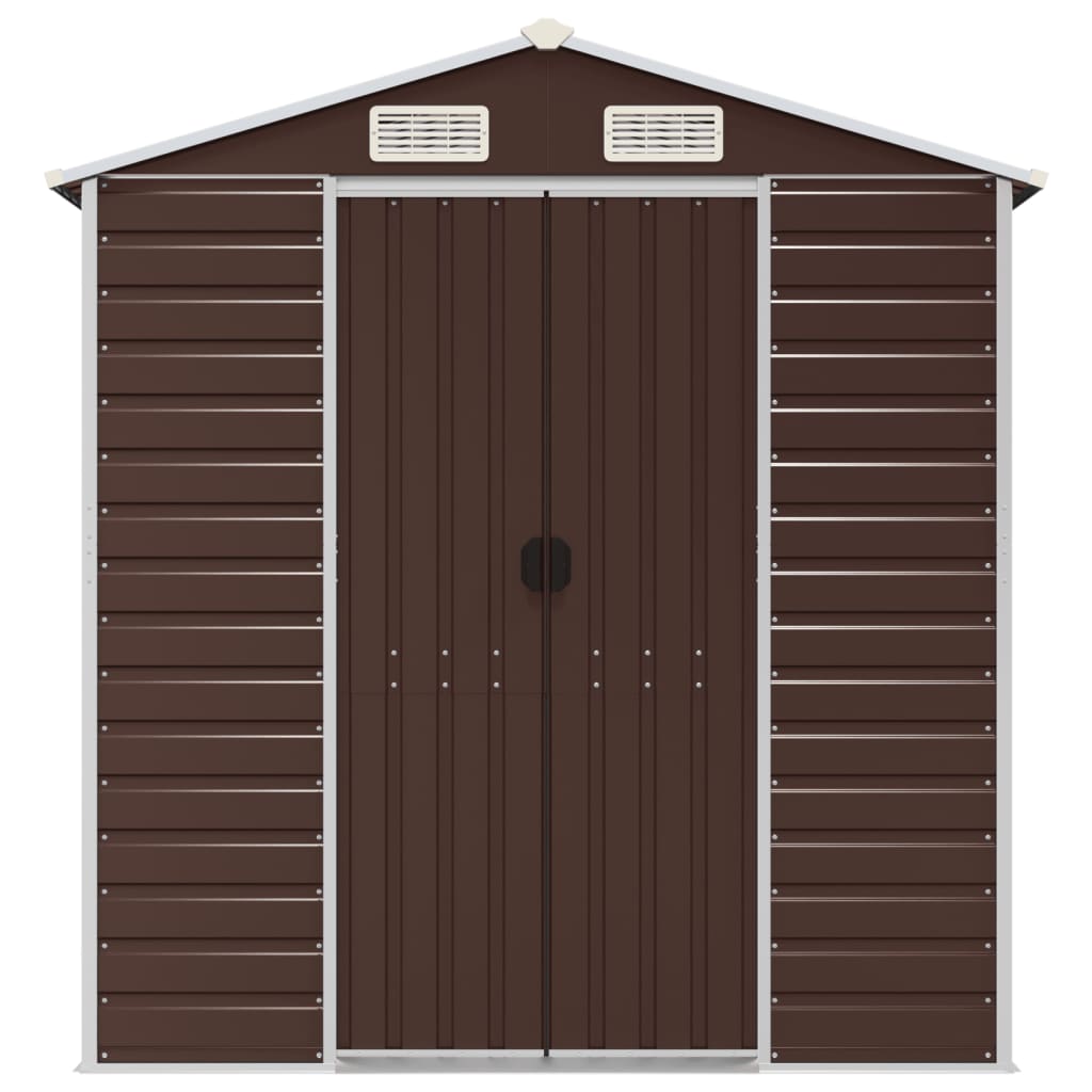 Garden Shed Brown 191x640x198 cm Galvanised Steel