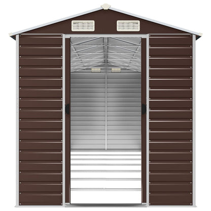 Garden Shed Brown 191x640x198 cm Galvanised Steel