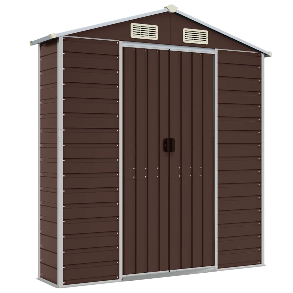 Garden Shed Brown 191x640x198 cm Galvanised Steel