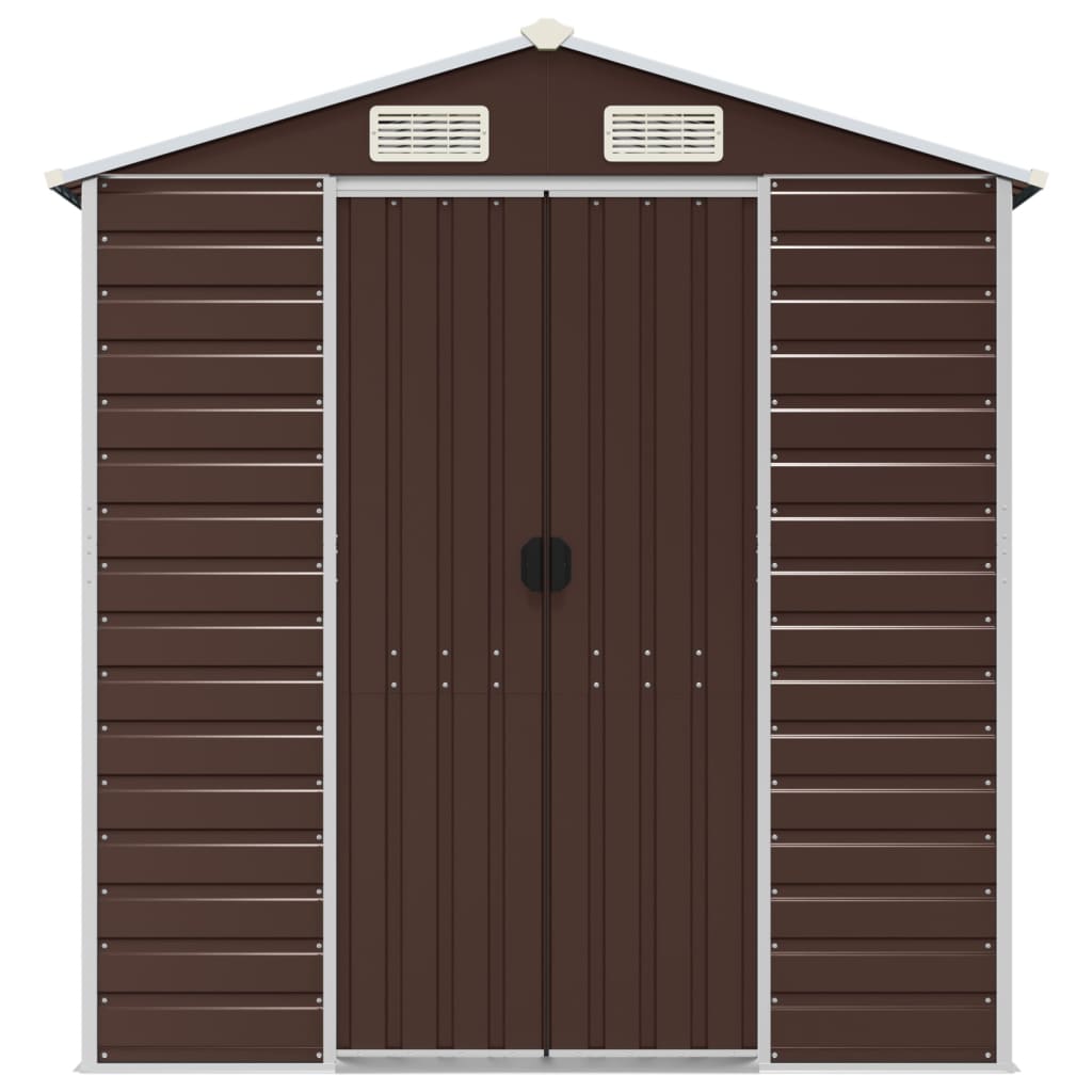 Garden Shed Brown 191x725x198 cm Galvanised Steel