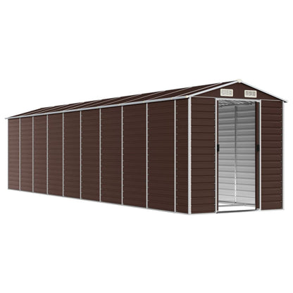 Garden Shed Brown 191x810x198 cm Galvanised Steel