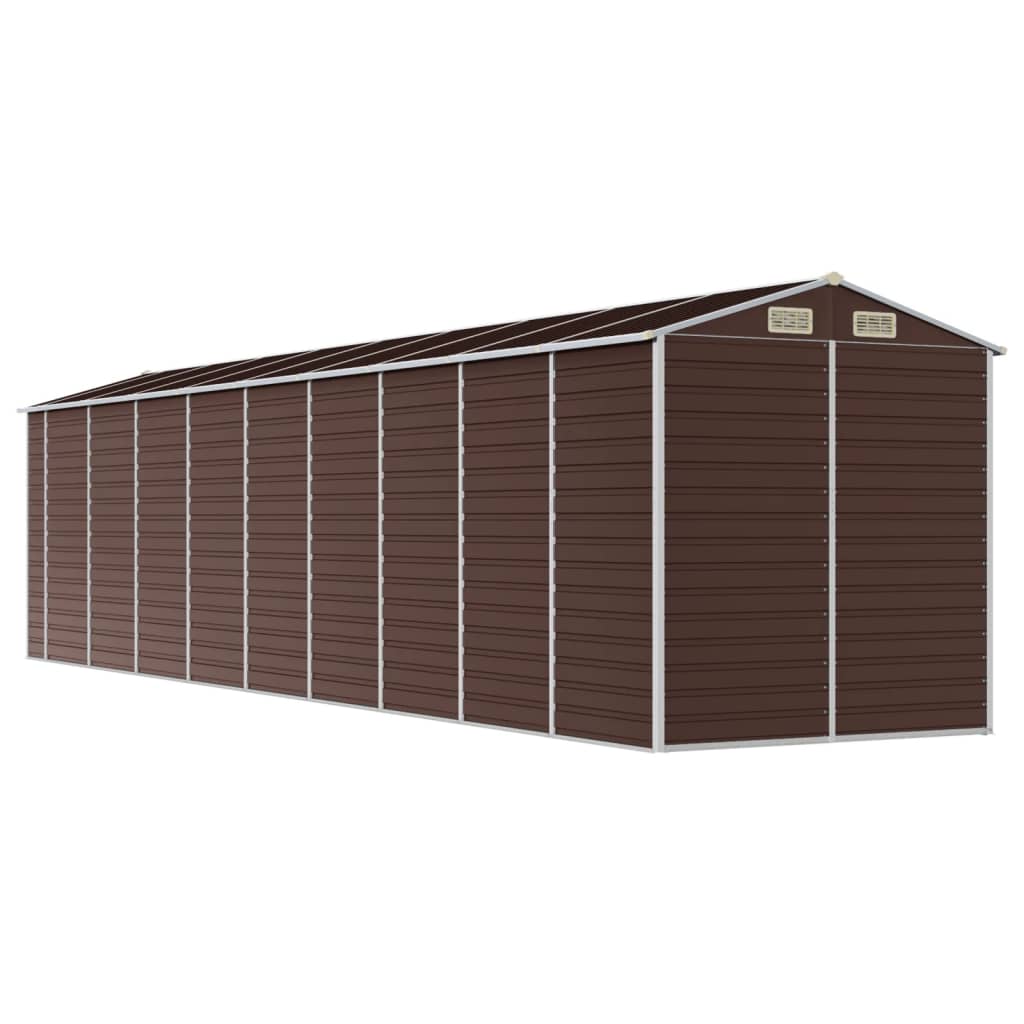 Garden Shed Brown 191x810x198 cm Galvanised Steel