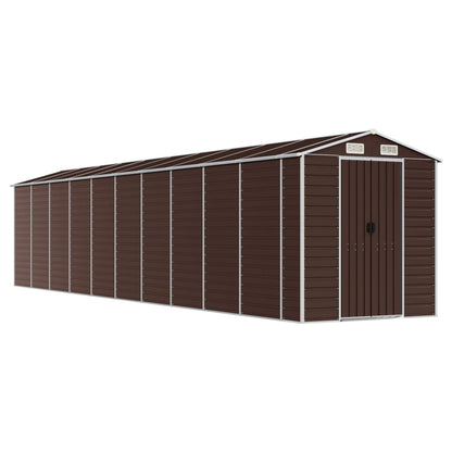 Garden Shed Brown 191x895x198 cm Galvanised Steel