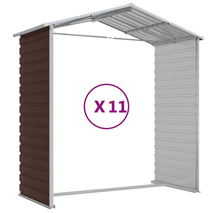 Garden Shed Brown 191x980x198 cm Galvanised Steel