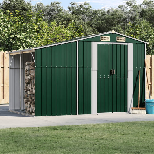 Garden Shed Green 277x192,5x179 cm Galvanised Steel