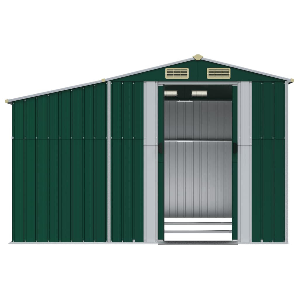 Garden Shed Green 277x279x179 cm Galvanised Steel