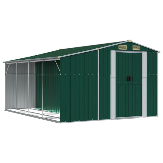Garden Shed Green 277x365,5x179 cm Galvanised Steel