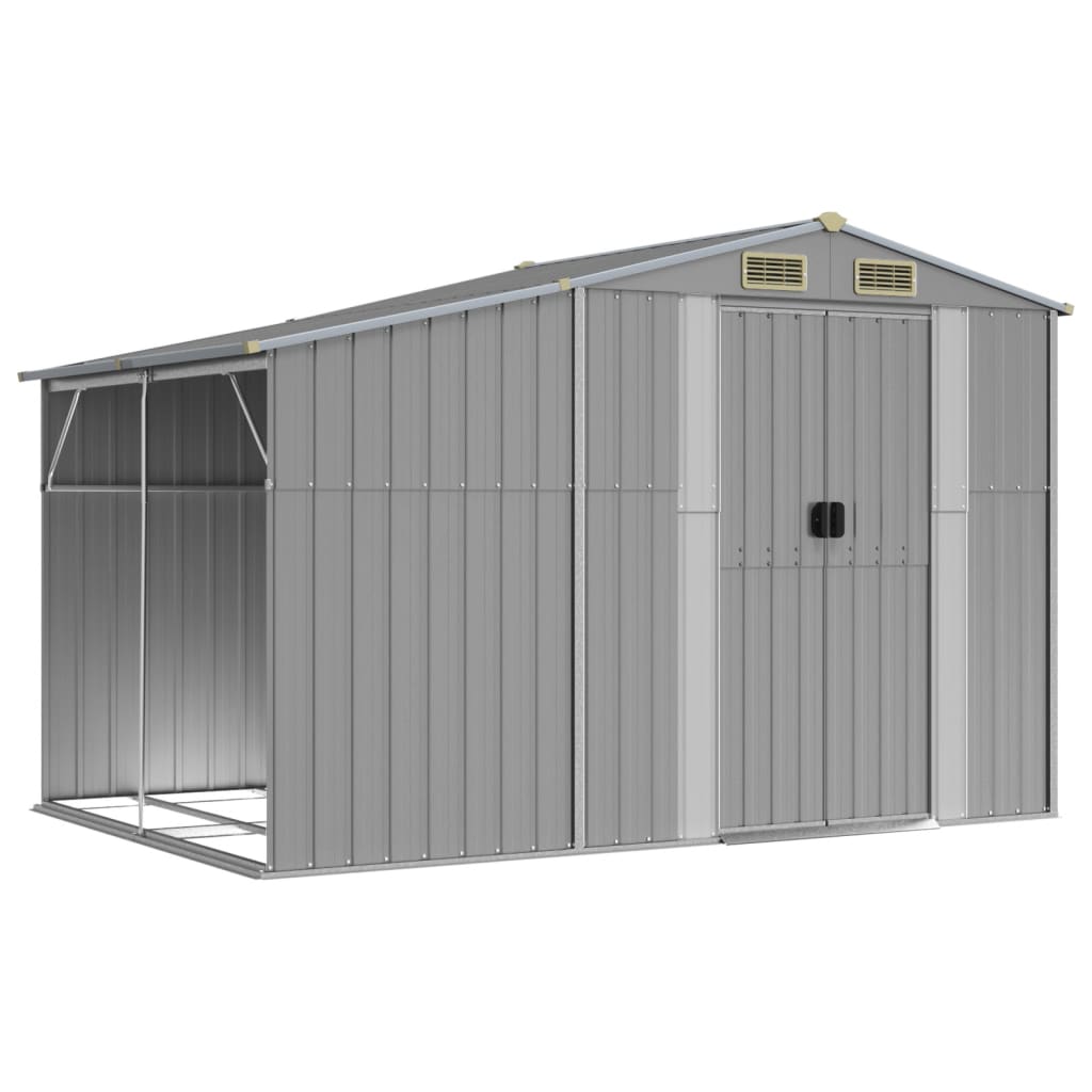 Garden Shed Grey 277x192.5x179 cm Galvanised Steel