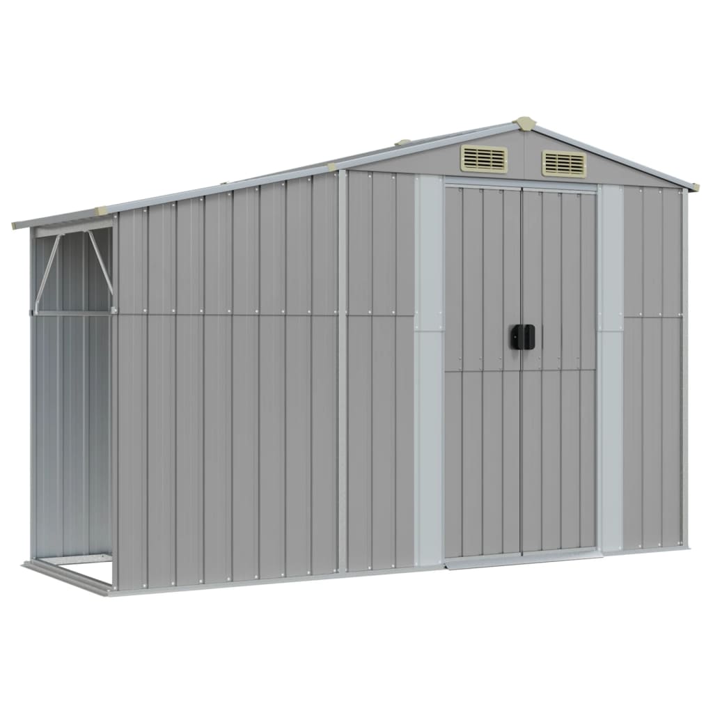 Garden Shed Grey 277x192.5x179 cm Galvanised Steel