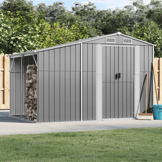 Garden Shed Grey 277x192,5x179 cm Galvanised Steel