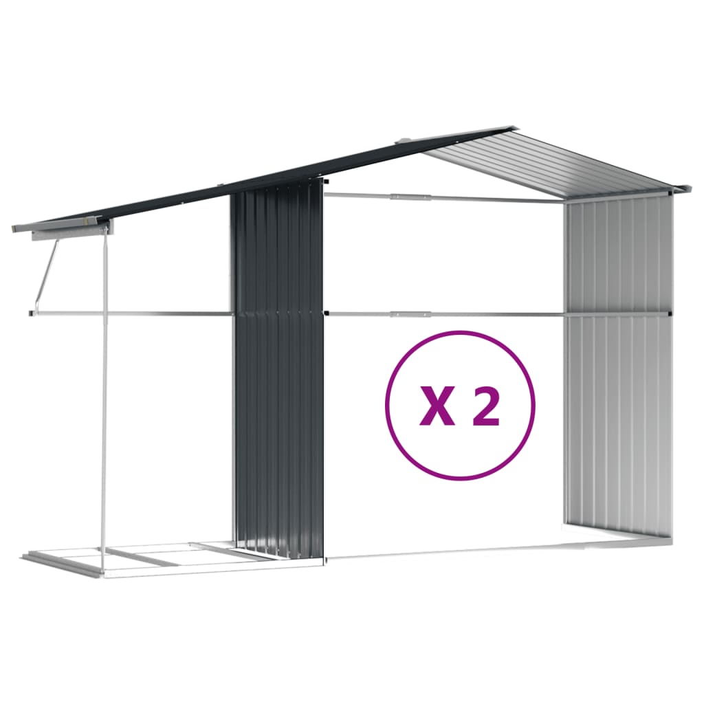 Garden Shed Anthracite 277x279x179 cm Galvanised Steel