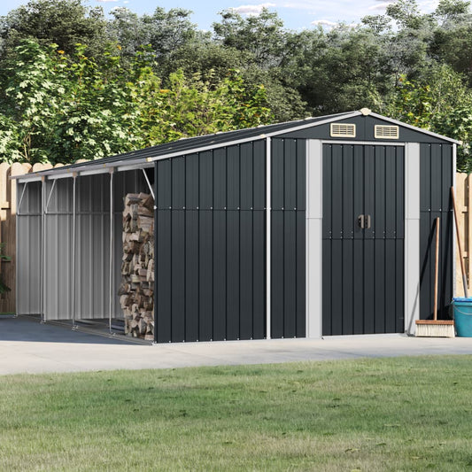 Garden Shed Anthracite 277x365,5x179 cm Galvanised Steel