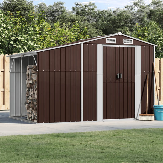 Garden Shed Brown 277x192,5x179 cm Galvanised Steel