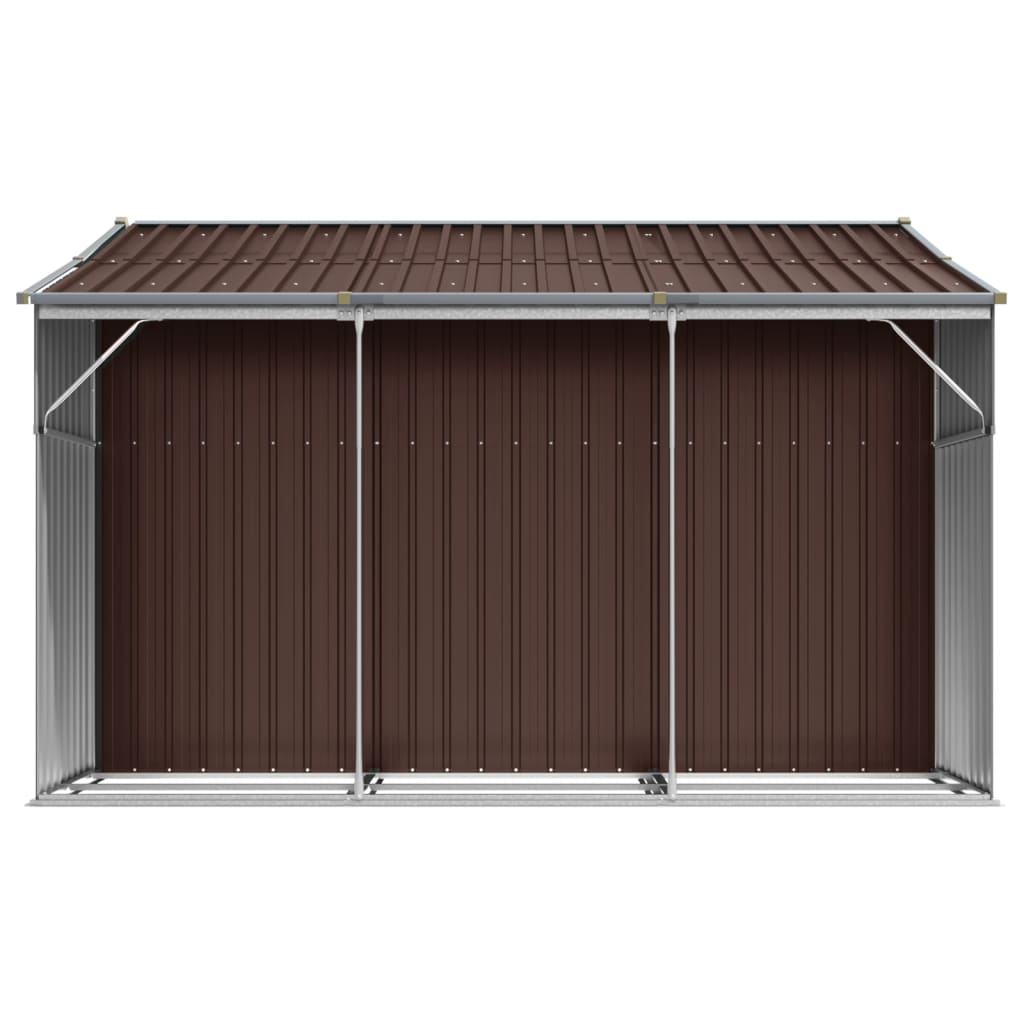 Garden Shed Brown 277x279x179 cm Galvanised Steel