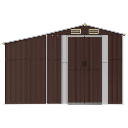 Garden Shed Brown 277x365.5x179 cm Galvanised Steel