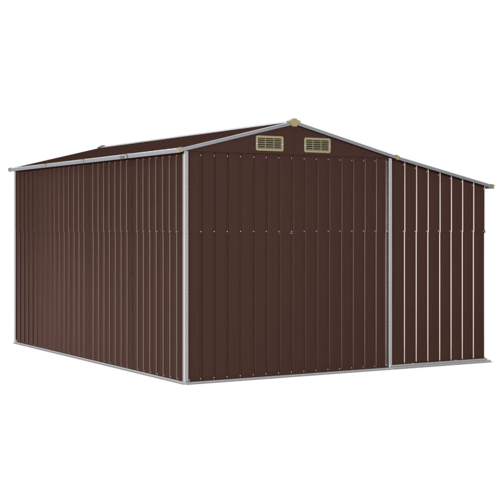 Garden Shed Brown 277x365.5x179 cm Galvanised Steel