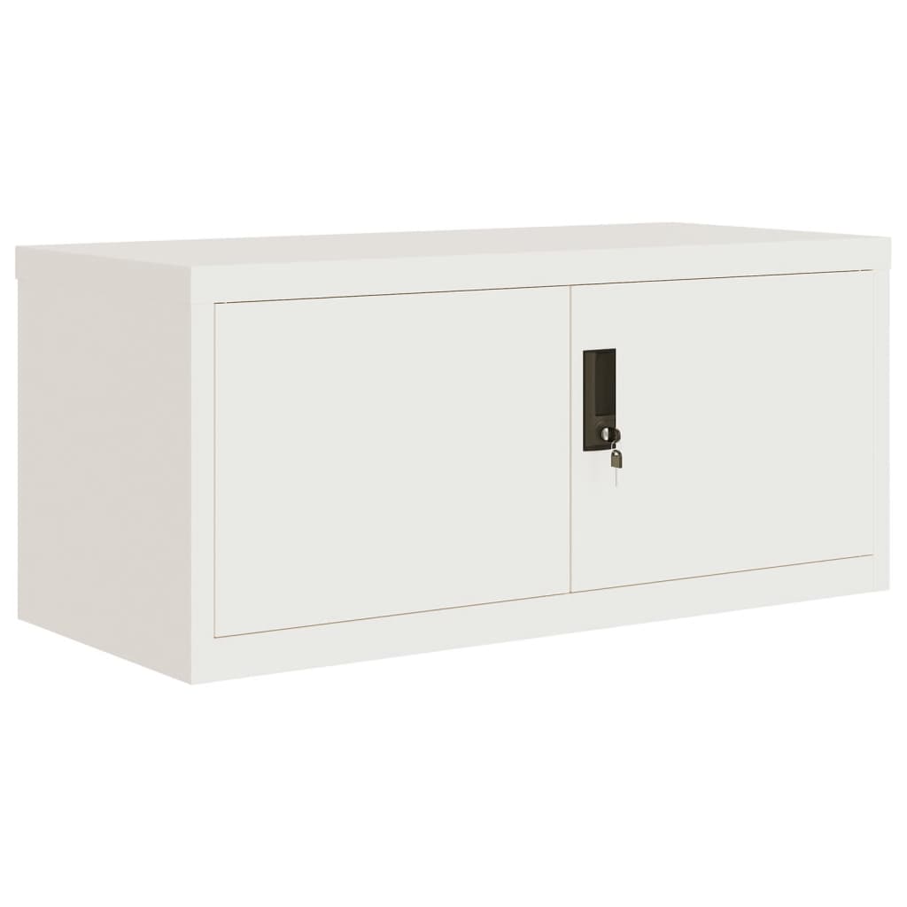 File Cabinet White 90x40x130 cm Steel