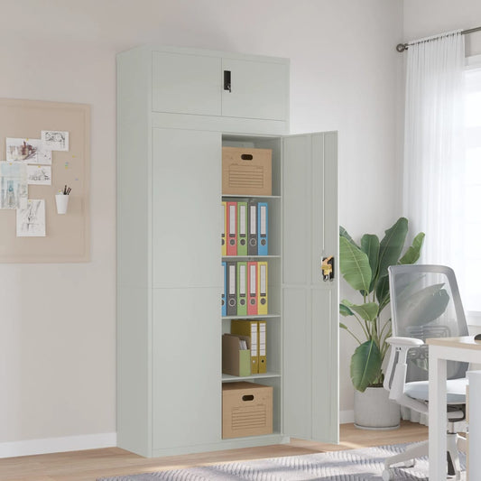 File Cabinet Light Grey 90x40x220 cm Steel