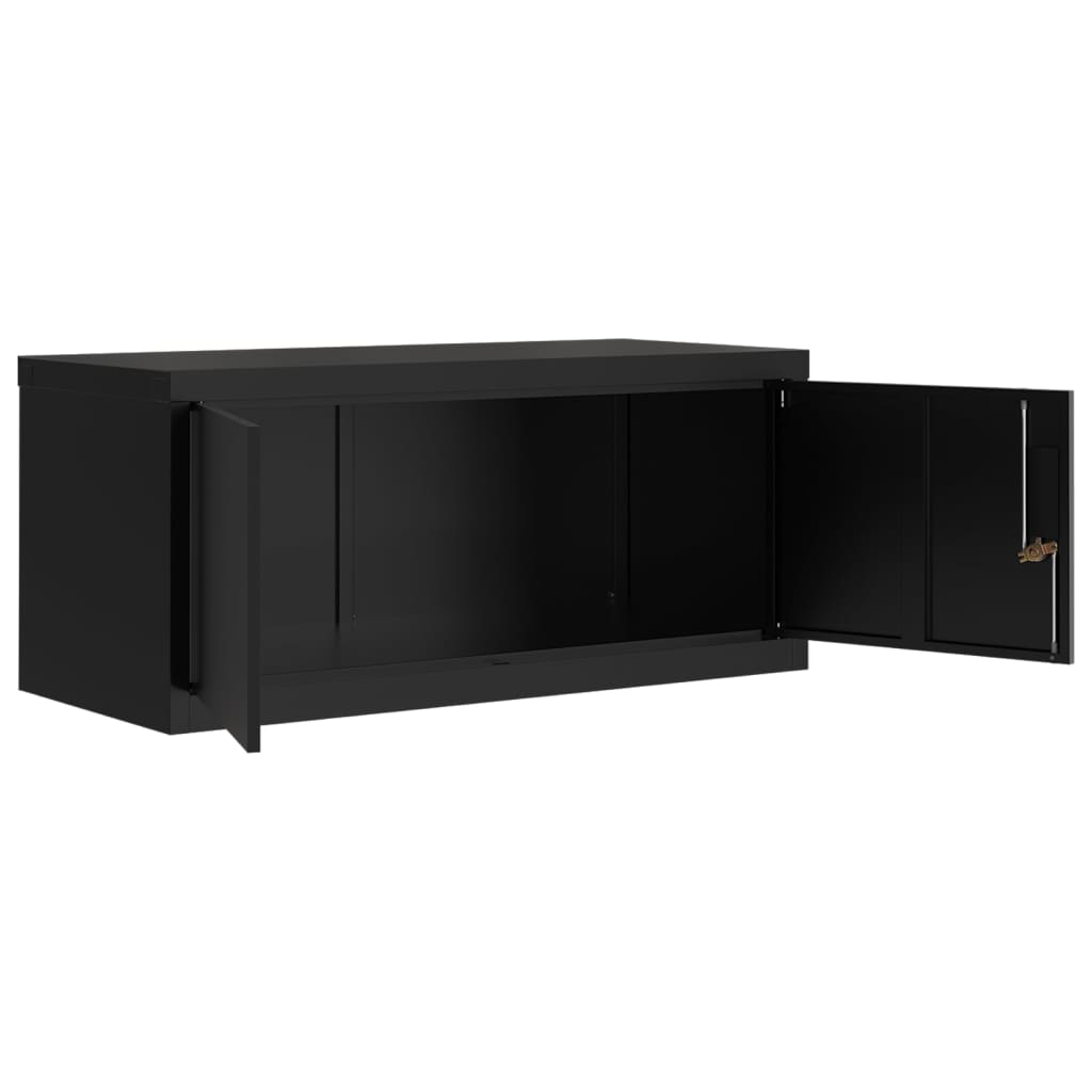 File Cabinet Black 90x40x110 cm Steel