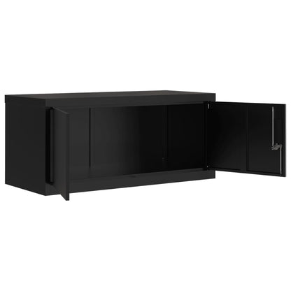 File Cabinet Black 90x40x130 cm Steel
