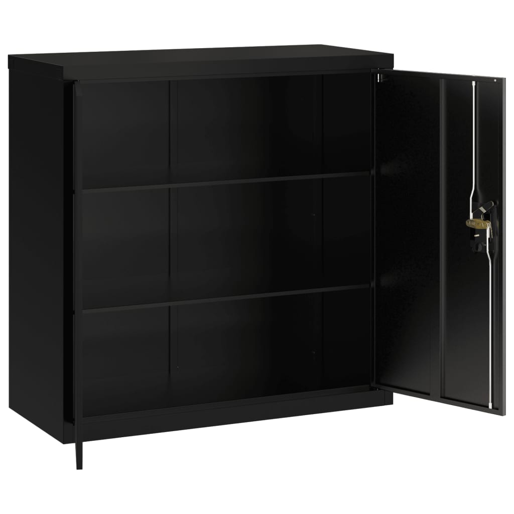 File Cabinet Black 90x40x130 cm Steel