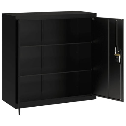 File Cabinet Black 90x40x130 cm Steel
