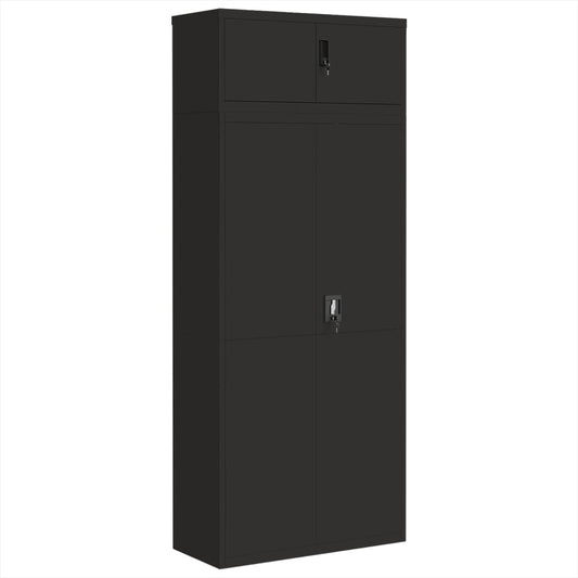 File Cabinet Black 90x40x220 cm Steel