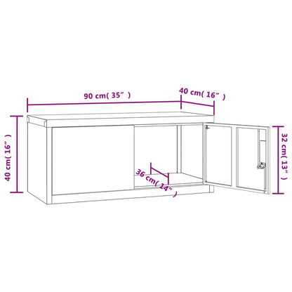 File Cabinet Black 90x40x240 cm Steel