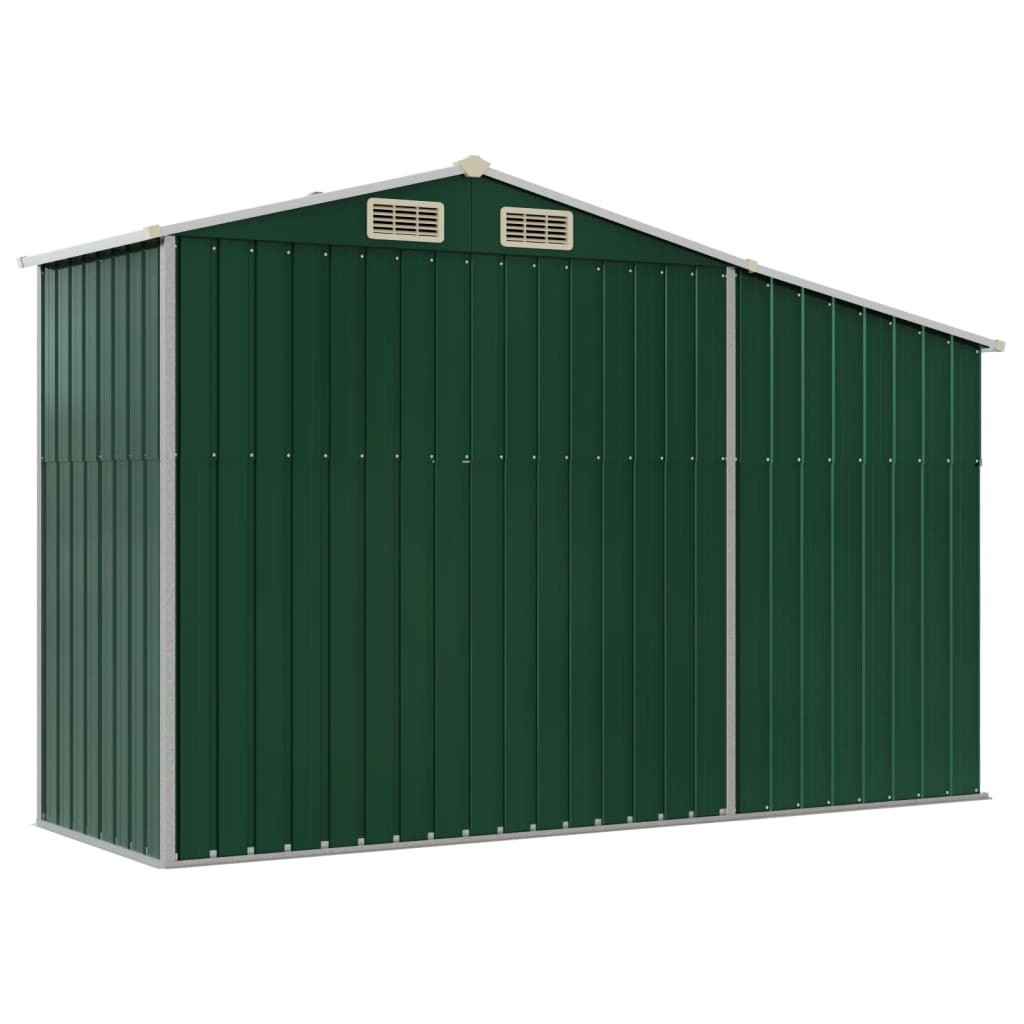 Garden Shed Green 277x93x179 cm Galvanised Steel