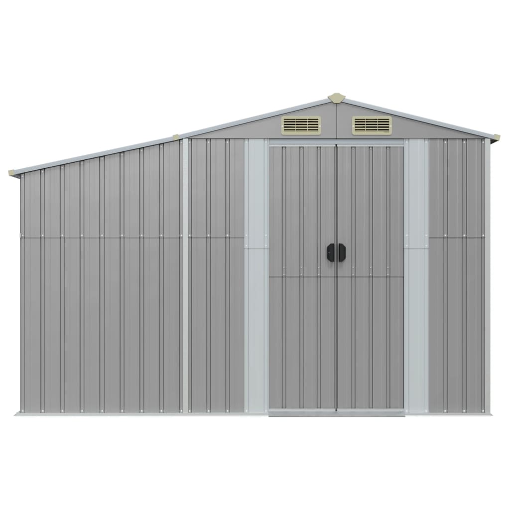 Garden Shed Grey 277x93x179 cm Galvanised Steel