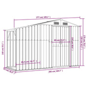 Garden Shed Anthracite 277x93x179 cm Galvanised Steel
