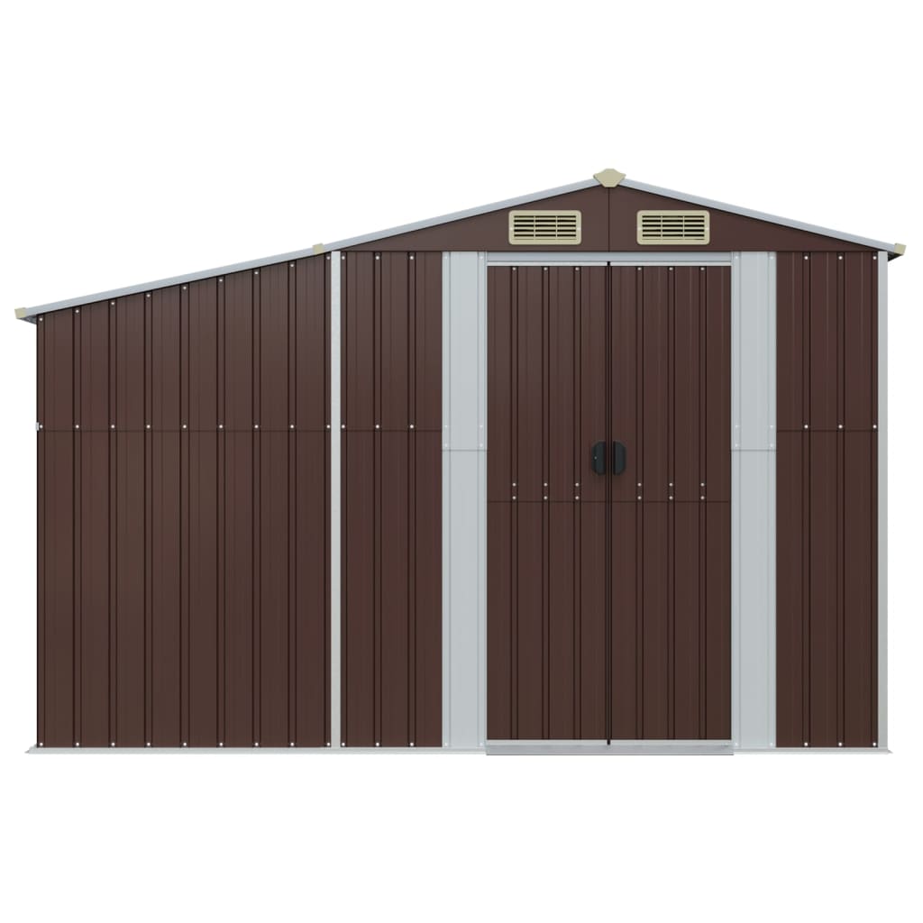 Garden Shed Brown 277x93x179 cm Galvanised Steel