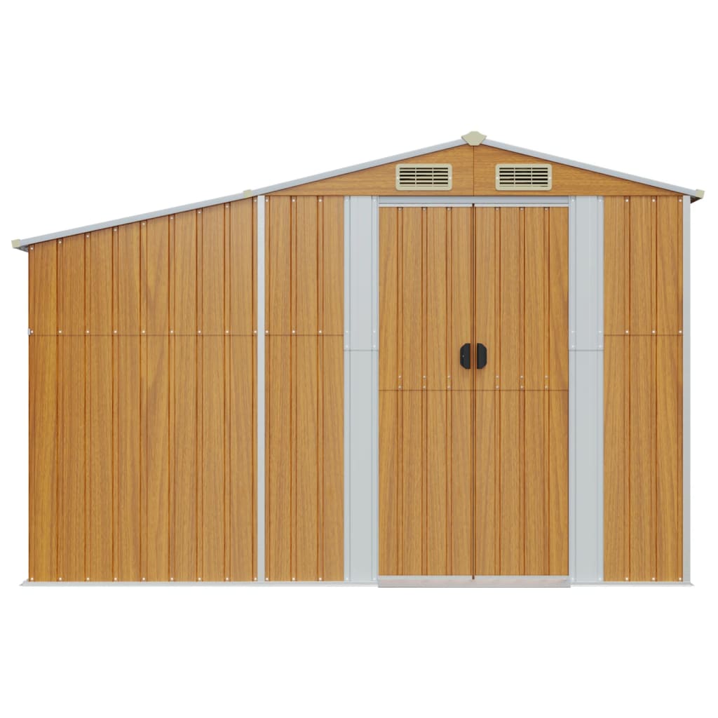 Garden Shed Brown 277x93x179 cm Galvanised Steel