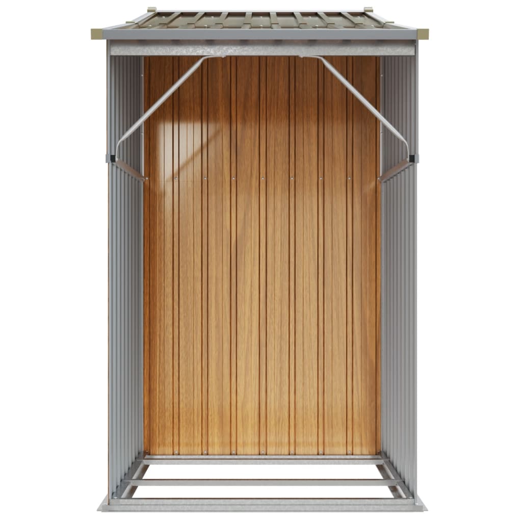 Garden Shed Brown 277x93x179 cm Galvanised Steel