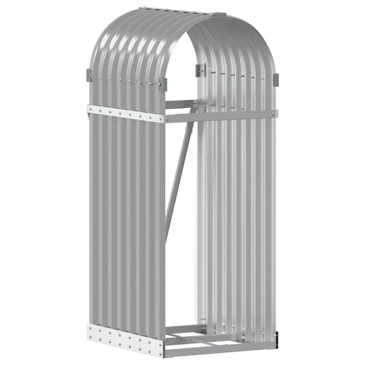 Log Holder Light Grey 40x45x100 cm Galvanised Steel