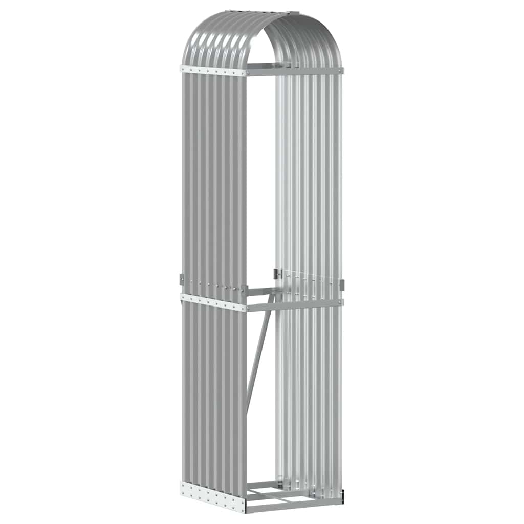 Log Holder Light Grey 40x45x170 cm Galvanised Steel
