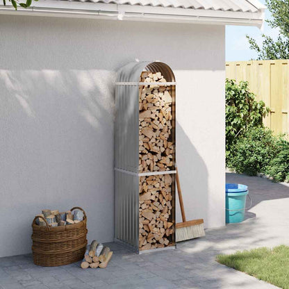 Log Holder Light Grey 40x45x170 cm Galvanised Steel