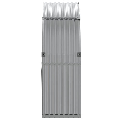 Log Holder Light Grey 120x45x140 cm Galvanised Steel