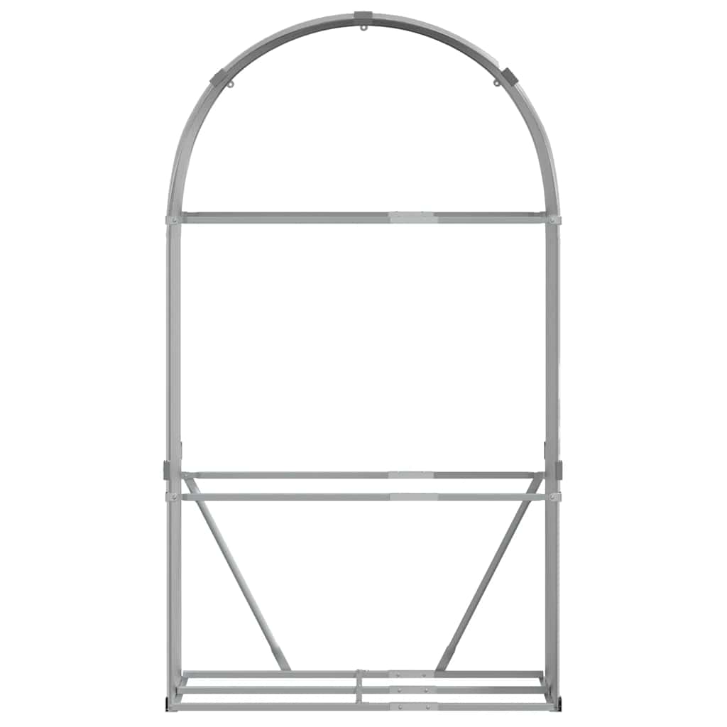 Log Holder Light Grey 120x45x210 cm Galvanised Steel