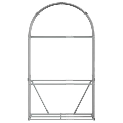 Log Holder Light Grey 120x45x210 cm Galvanised Steel